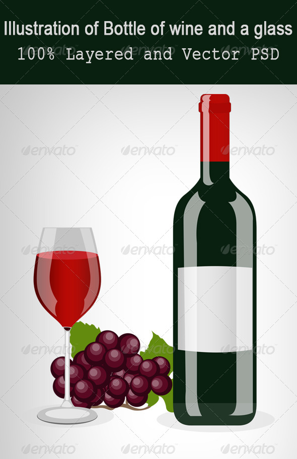 GraphicRiver Bottle of Wine And a Glass 5963904 GraphicRiver Bottle of Wine And a Glass 5963904