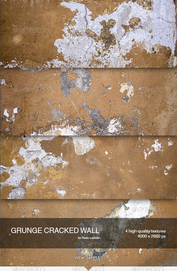 GraphicRiver 4 Grunge Cracked Wall Textures 5976993