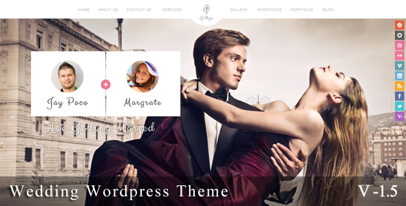 Gittys - Responsive Wedding Wordpress Theme
