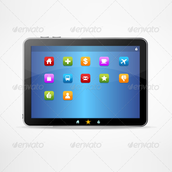 Black And White Tablet Icon » Tinkytyler.org - Stock Photos & Graphics