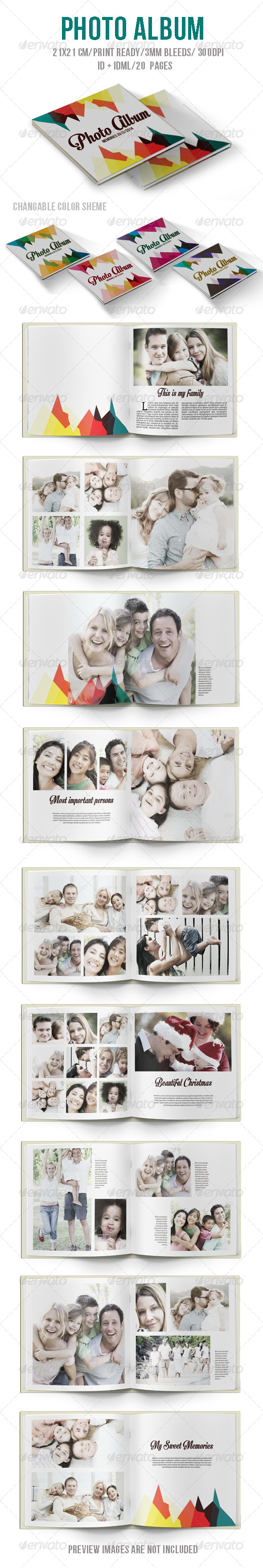 Colorful Photo Album - Photo Albums Print Templates