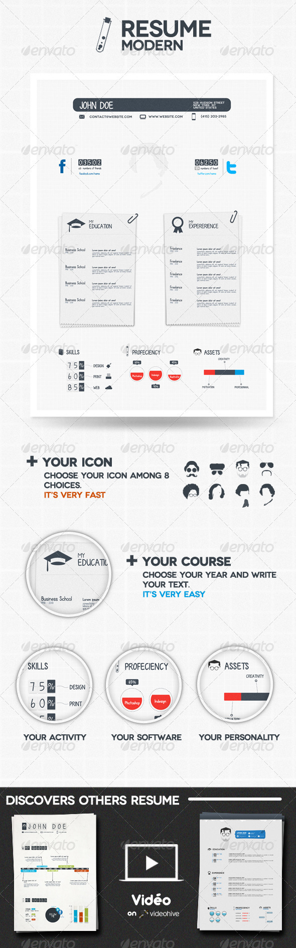 GraphicRiver Modern Resume 650329 GraphicRiver Modern Resume 650329