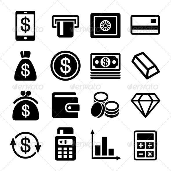 GraphicRiver Money and Bank Icon Set 6367875