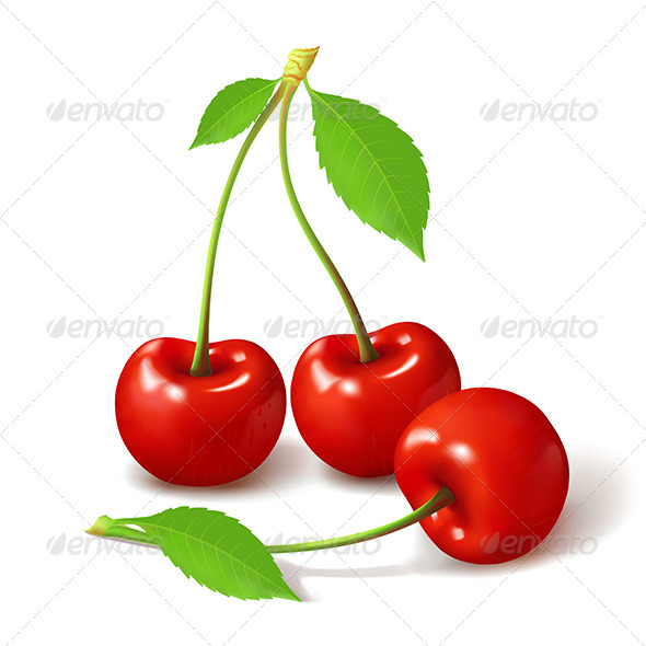 GraphicRiver Ripe Red Cherry Berries 6384074