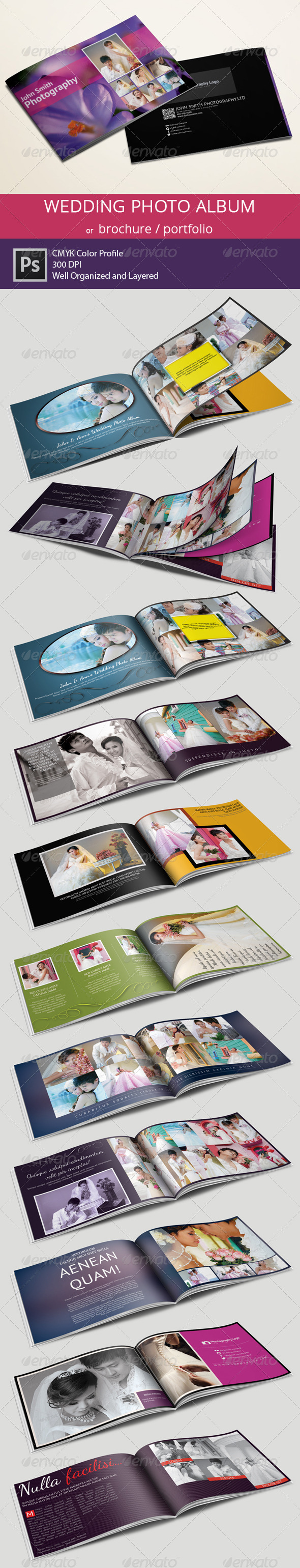 Wedding Photo Album or Portfolio - Photo Albums Print Templates