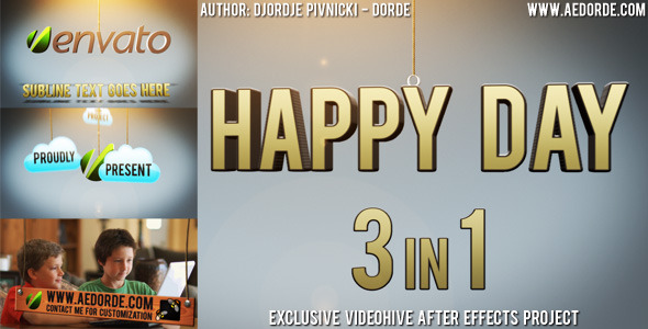 After Effects Project - VideoHive Happy Day 3in1 669066 After Effects Project - VideoHive Happy Day 3in1 669066