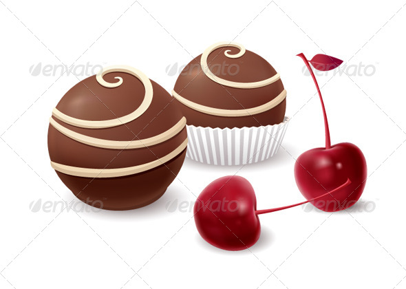 GraphicRiver Chocolate Candy and Cherry 6435700