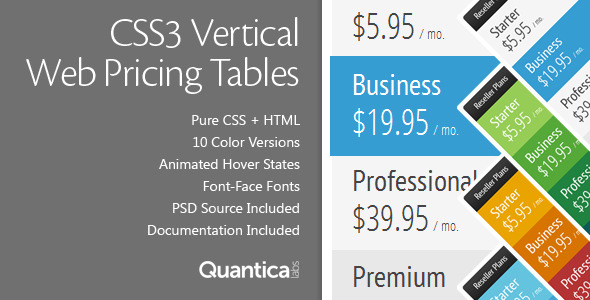 CodeCanyon CSS3 Vertical Web Pricing Tables 674617 CodeCanyon CSS3 Vertical Web Pricing Tables 674617