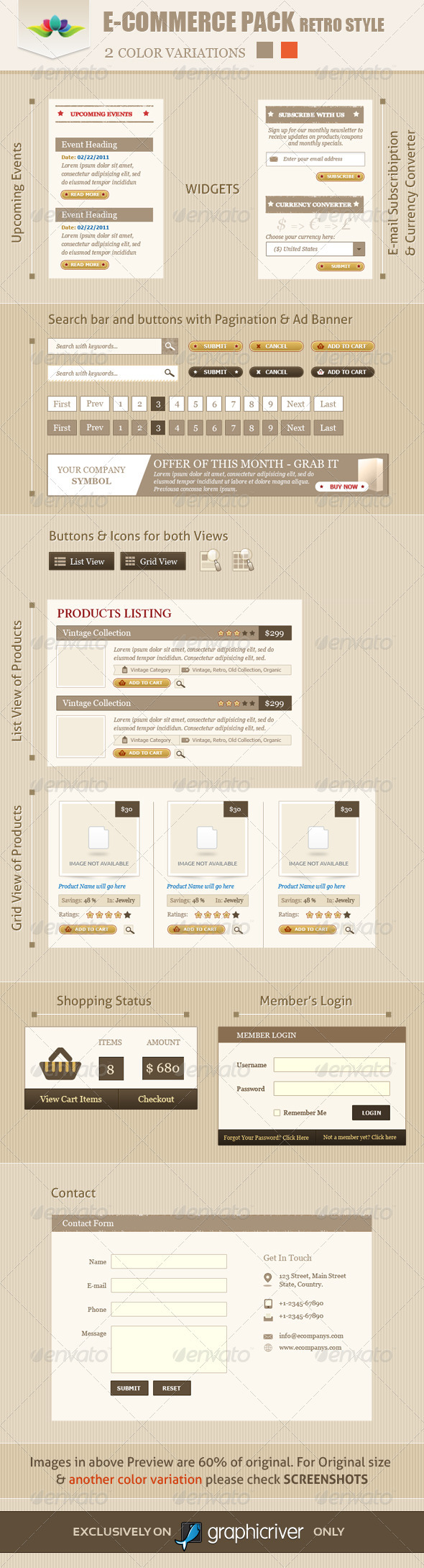 GraphicRiver E-Commerce Pack Retro Style 676993 GraphicRiver E-Commerce Pack Retro Style 676993