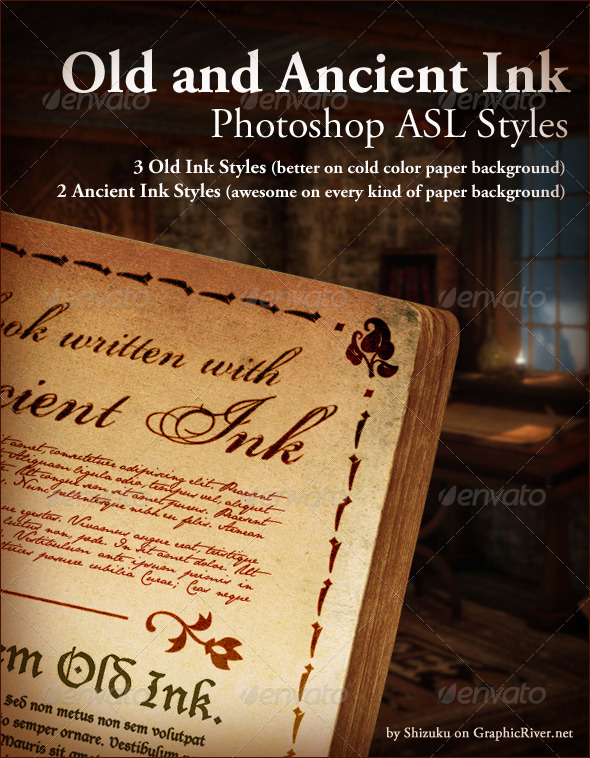 GraphicRiver Old Ink and Ancient Ink ASL Photoshop styles 707787 GraphicRiver Old Ink and Ancient Ink ASL Photoshop styles 707787