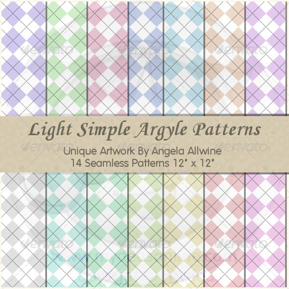 GraphicRiver Light Simple Argyle Pattern Set 6778502