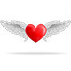 Realistic Heart with White Wings Realistic Heart with White Wings - GraphicRiver Item for Sale