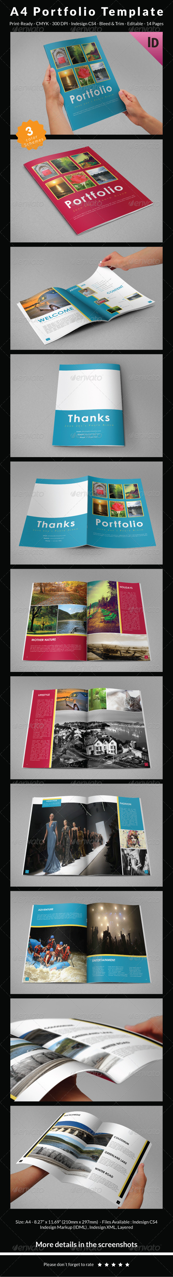 A4 Portfolio Template - Photo Albums Print Templates