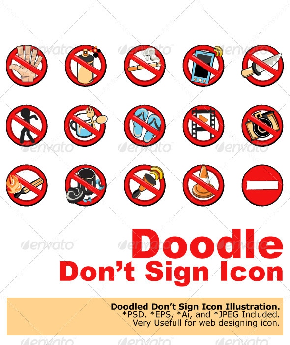 Graphic River Doodle Dont Sign Vectors - - 716914 Graphic River Doodle Dont Sign Vectors - - 716914