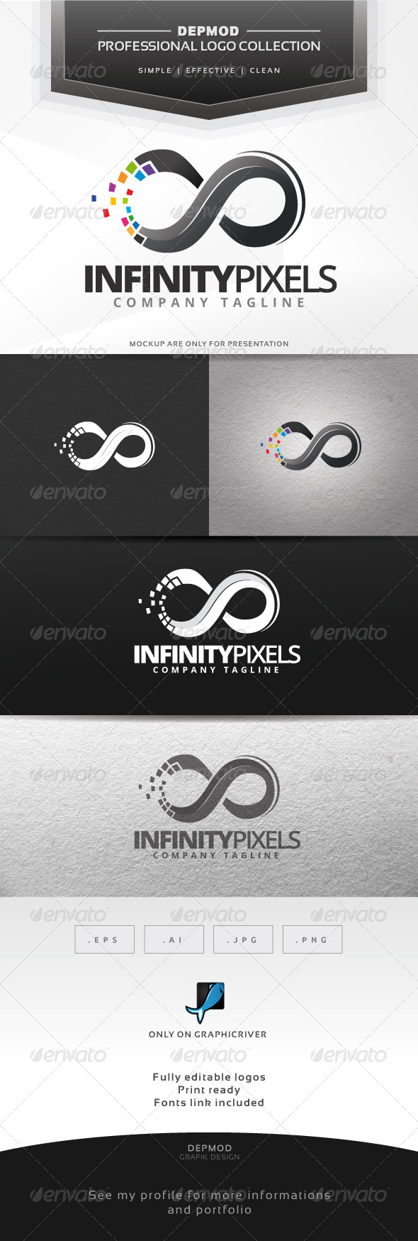 GraphicRiver Infinity Pixels Logo 6858777