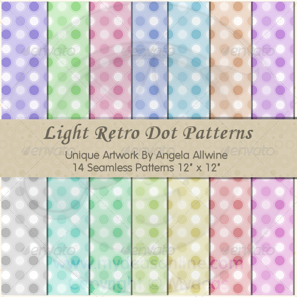 GraphicRiver Light Retro Dots Pattern Set 6862743