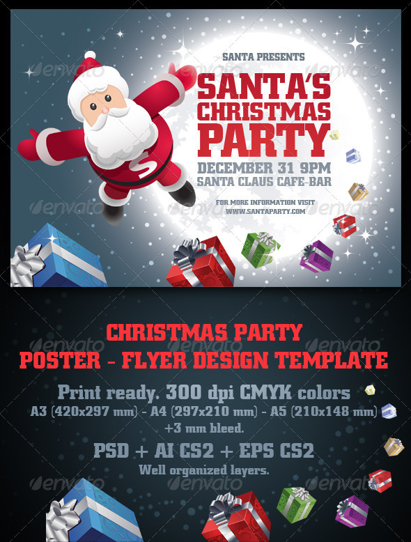 GraphicRiver Santa s Christmas Party Poster & Flyer Set 720576 GraphicRiver Santa s Christmas Party Poster & Flyer Set 720576