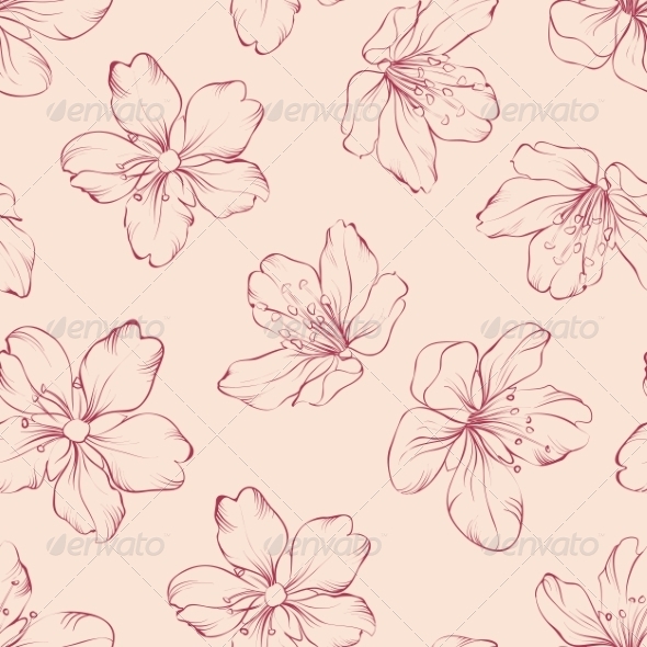 GraphicRiver Cherry Blossom Seamless Pattern 6923162