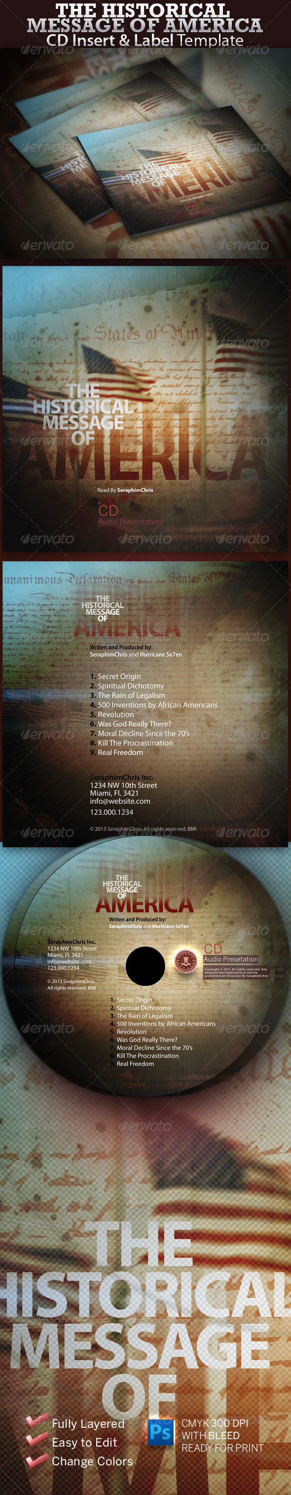 GraphicRiver The Historical Message of America CD Insert 726424 GraphicRiver The Historical Message of America CD Insert 726424