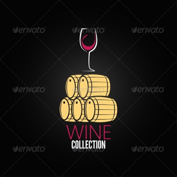 GraphicRiver Wine Glass Cellar Barrel Design Background 6955803