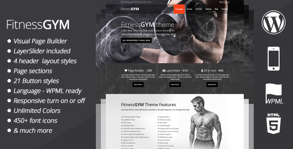 Fitness – Tema WordPress para Academias de Ginástica