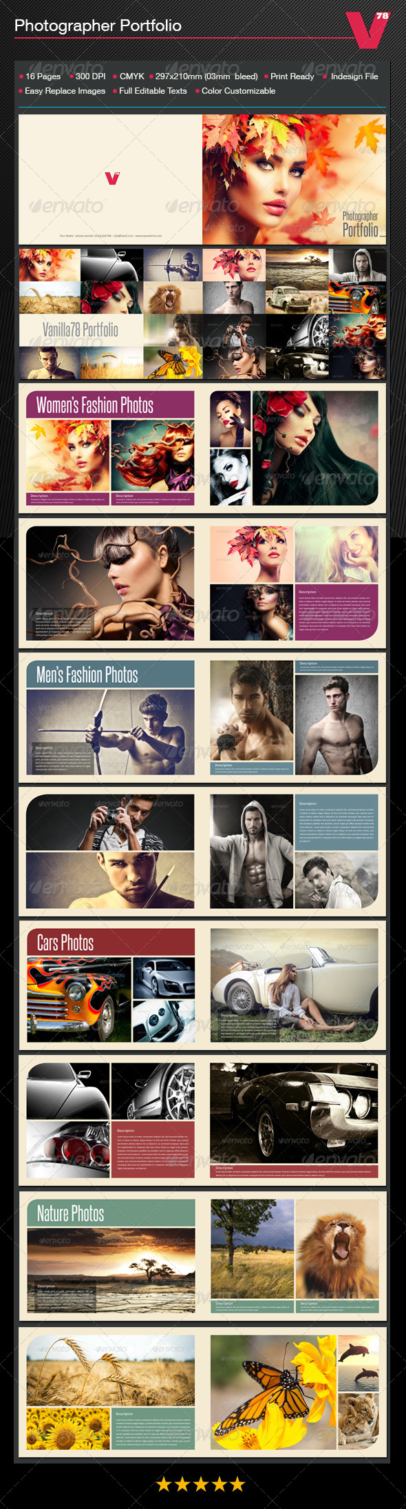 Photographer Portfolio - Photo Albums Print Templates