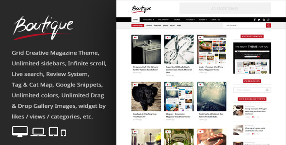 Boutique Grid = Creative Magazine WordPress Theme - News / Editorial Blog / Magazine