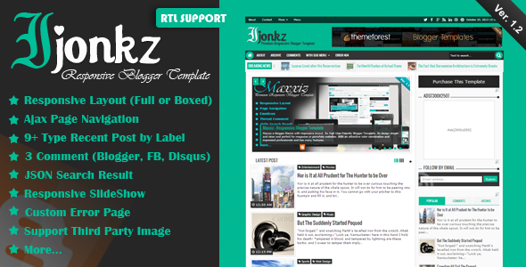 Ijonkz - Responsive Magazine/News Blogger Template - Blogger Blogging
