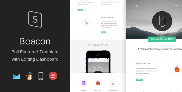 Beacon Responsive Template with Editing Dashboard
