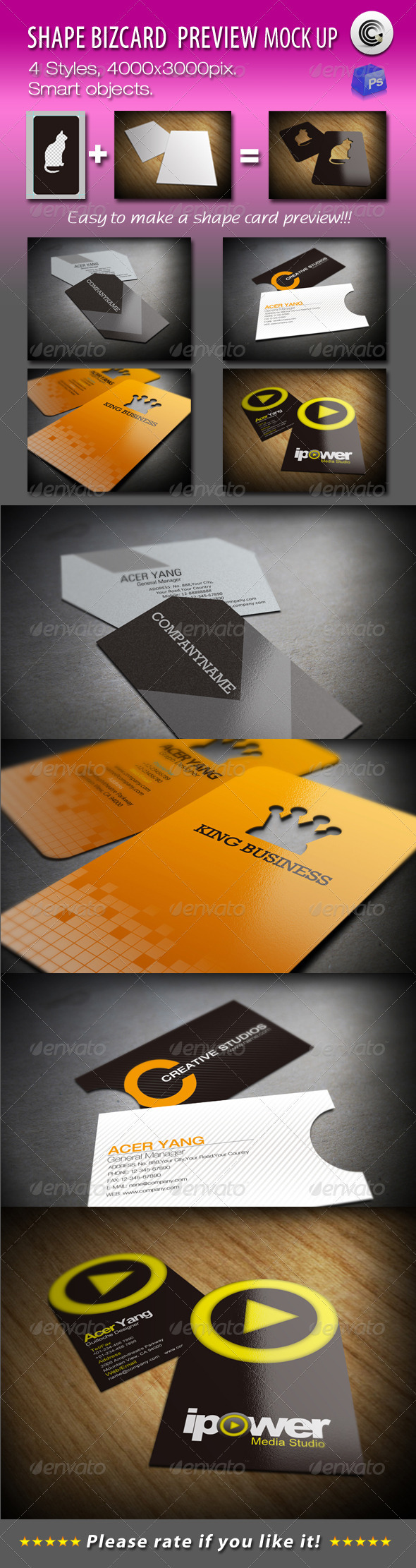 GraphicRiver Shape BizCard Preview Mock-ups 751908 GraphicRiver Shape BizCard Preview Mock-ups 751908