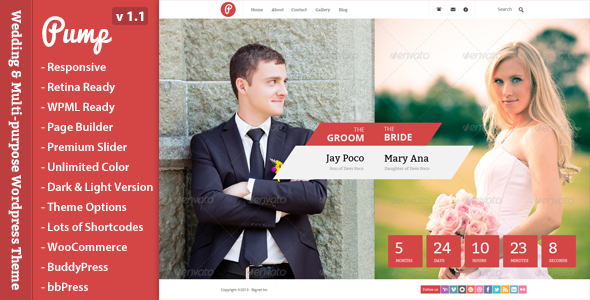 Pump - Responsive Wedding & Multi-purpose Theme - Wedding WordPress