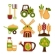 Farming Harvesting and Agriculture Icons Set