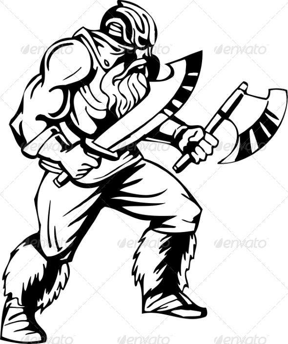 Nordic Viking - Vector Illustration. Vinyl-Ready (People)