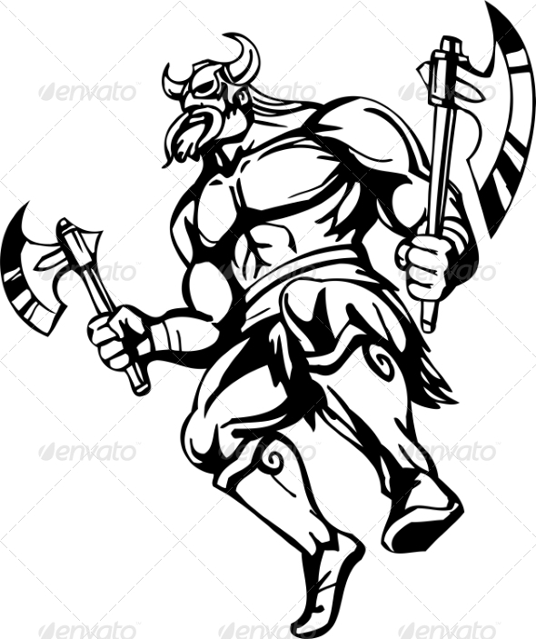 Nordic Viking - Vector Illustration. Vinyl-Ready (People)