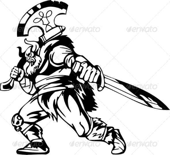 Nordic Viking - Vector Illustration. Vinyl-Ready (People)