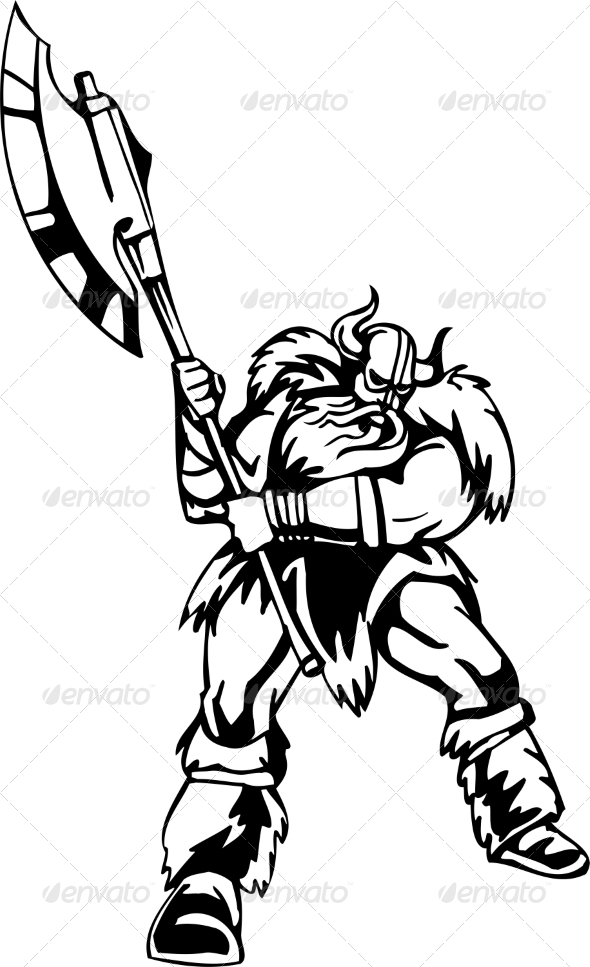 Nordic Viking - Vector Illustration. Vinyl-Ready (People)