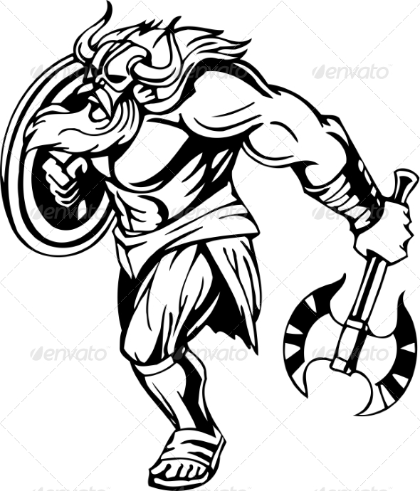 Nordic Viking - Vector Illustration. Vinyl-Ready (People)