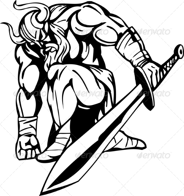 Nordic Viking - Vector Illustration. Vinyl-Ready (People)