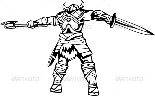 Nordic Viking - Vector Illustration. Vinyl-Ready (People)