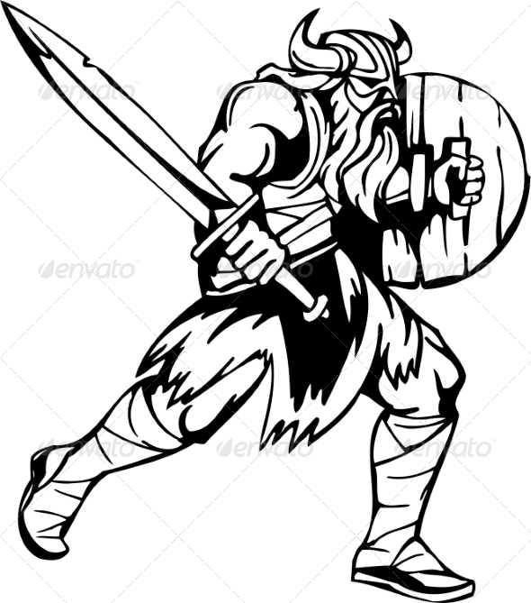 Nordic Viking - Vector Illustration. Vinyl-Ready (People)