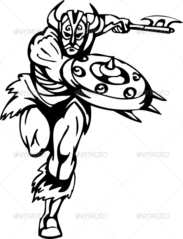 Nordic Viking - Vector Illustration. Vinyl-Ready (People)