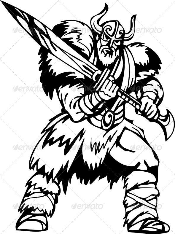 Nordic Viking - Vector Illustration. Vinyl-Ready (People)