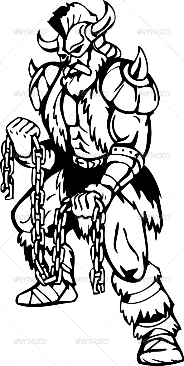 Nordic Viking - Vector Illustration. Vinyl-Ready (People)