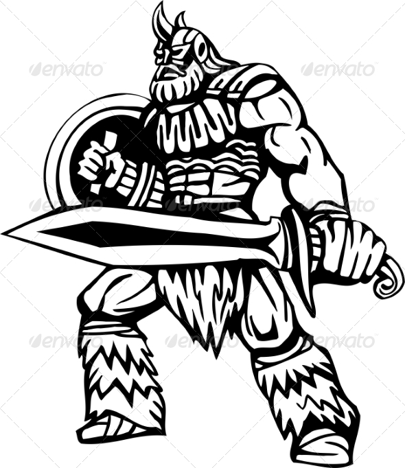 Nordic Viking - Vector Illustration. Vinyl-Ready (People)