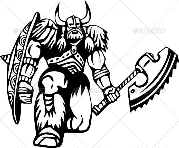 Nordic Viking - Vector Illustration. Vinyl-Ready (People)