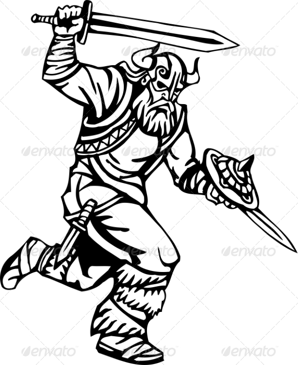 Nordic Viking - Vector Illustration. Vinyl-Ready (People)