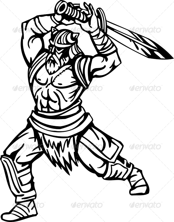 Nordic Viking - Vector Illustration. Vinyl-Ready (People)