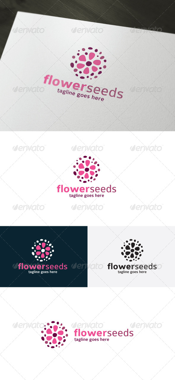 Flower Seeds Logo - Nature Logo Templates