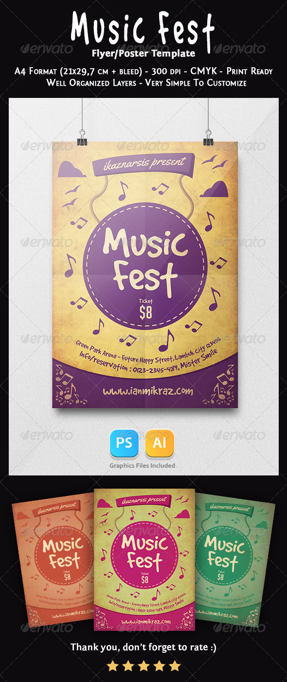 GraphicRiver Music Fest Flyer Template 7200468 GraphicRiver Music Fest Flyer Template 7200468