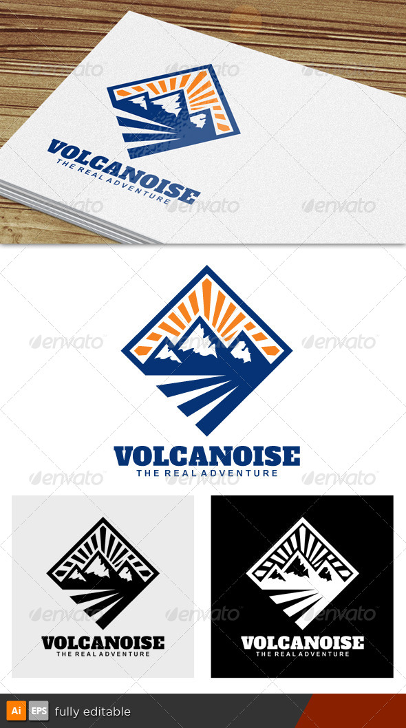 Volcanoise Adventure Logo - Nature Logo Templates